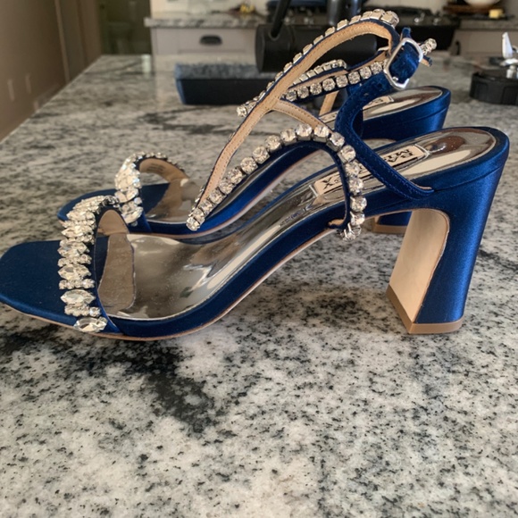 Navy Satin Sandal - Picture 3 of 3